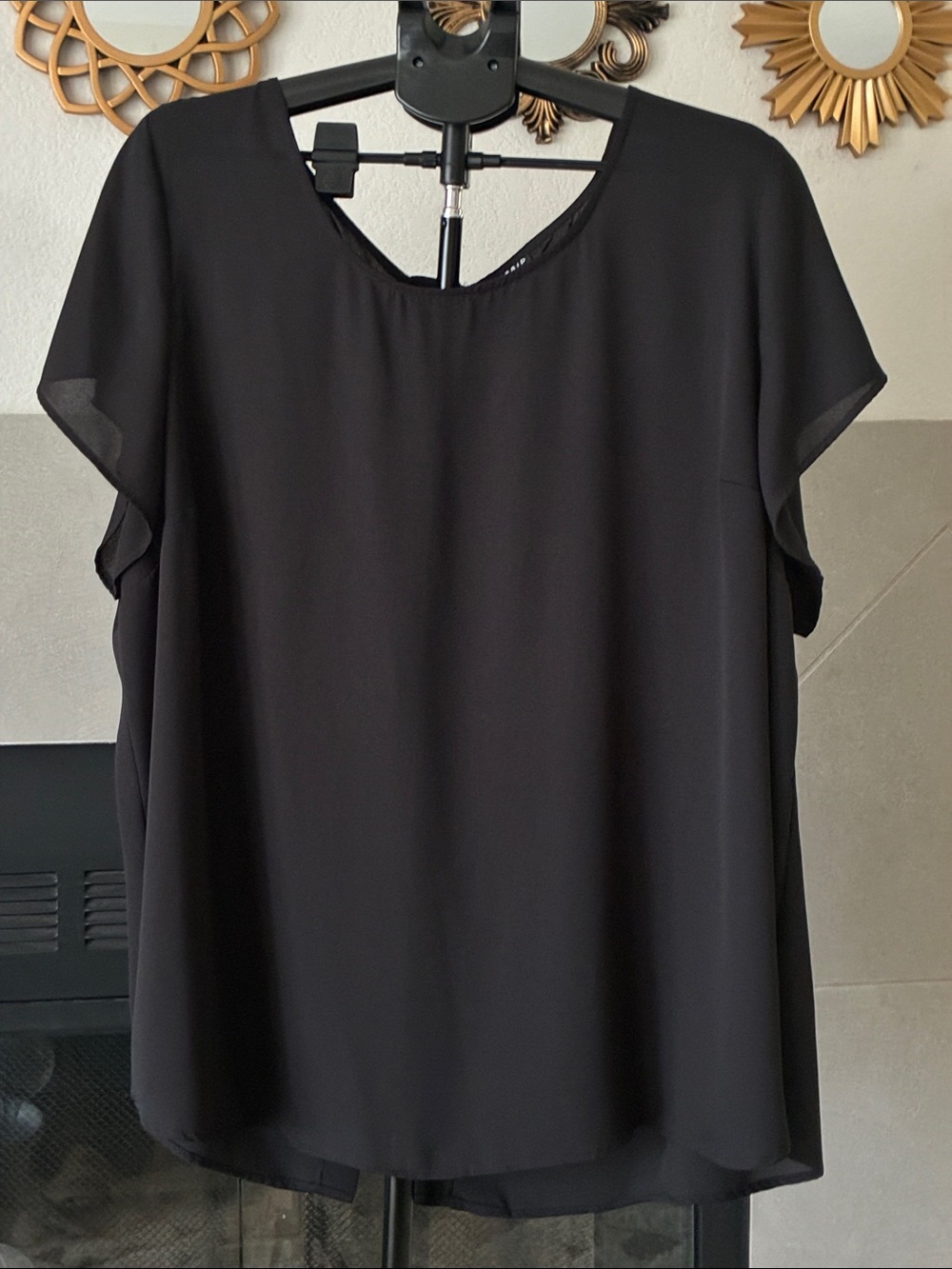 torrid Black Short-Sleeve Chiffon Top